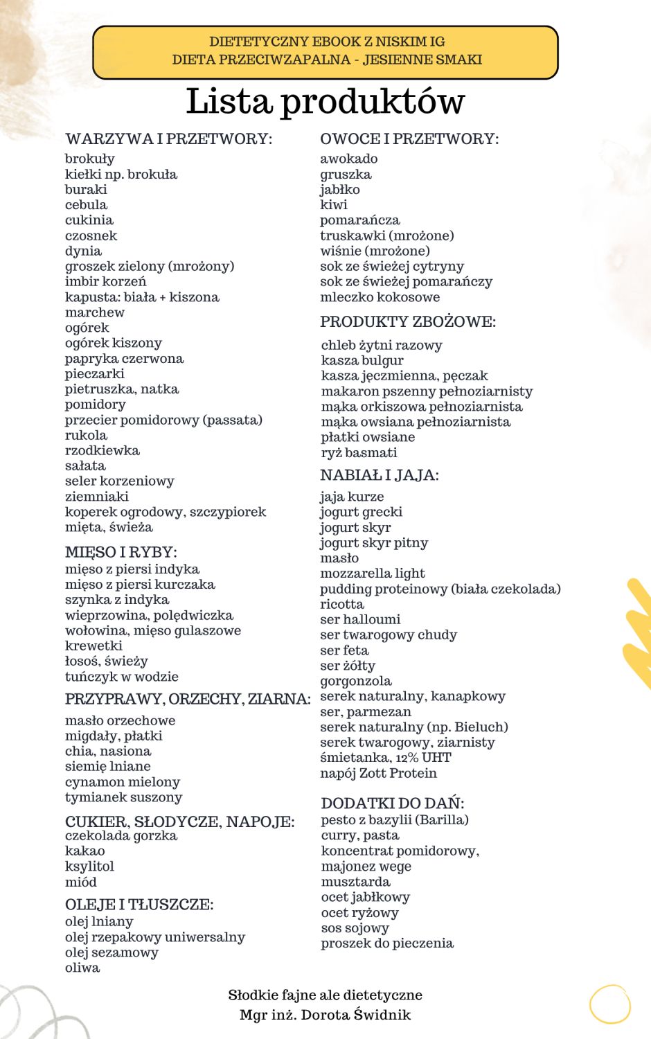 Dietetyczny Ebook z niskim IG – DIETA PRZECIWZAPALNA - Jesienne smaki - obrazek 3